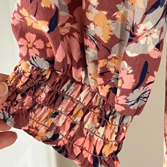 LC Lauren Conrad Floral V-Neck Long Sleeve Dress Size medium EUC - Picture 6 of 7